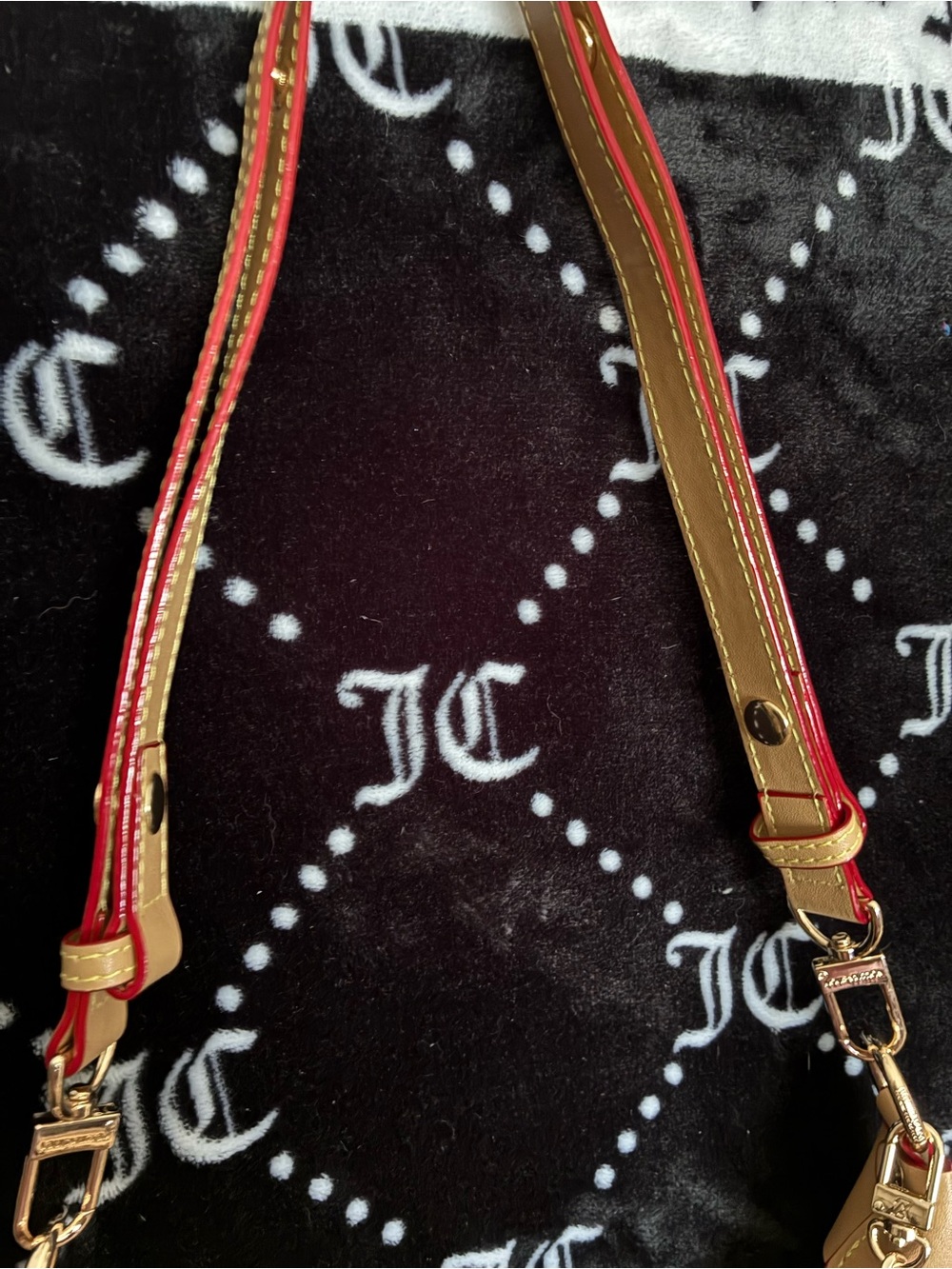 Louis Vuitton Monogram Crescent Shoulder Bag with Red-Trim Strap and Gold Chain - Picture 7 of 8